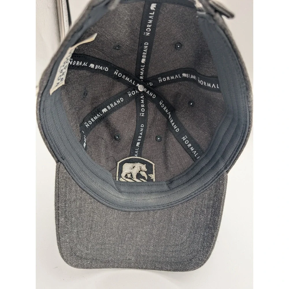 The Normal Brand Charcoal Gray Wool Blend Bear Logo Adjustable Baseball Hat